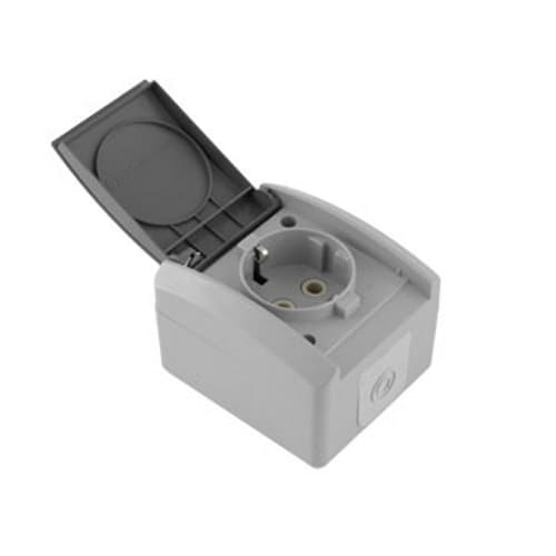 Utičnica dvopolna porculan siva SET-Q OG