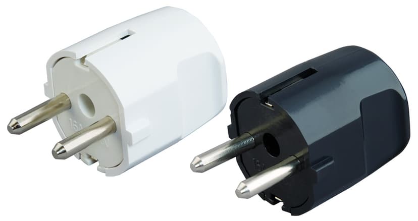 Utikač dvopolni L crni PVC